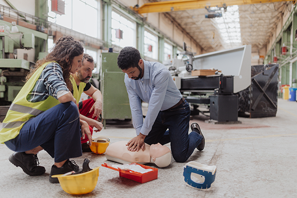 Instructor demonstrating CPR