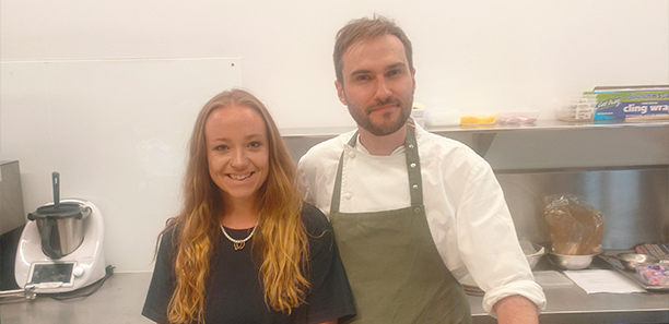 Carmelle Larson with chef mentor Stephen Nairn