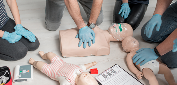 Students practicing CPR