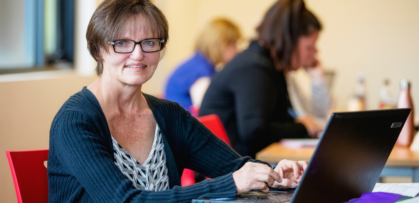 Female TAFE student studying in on-campus class