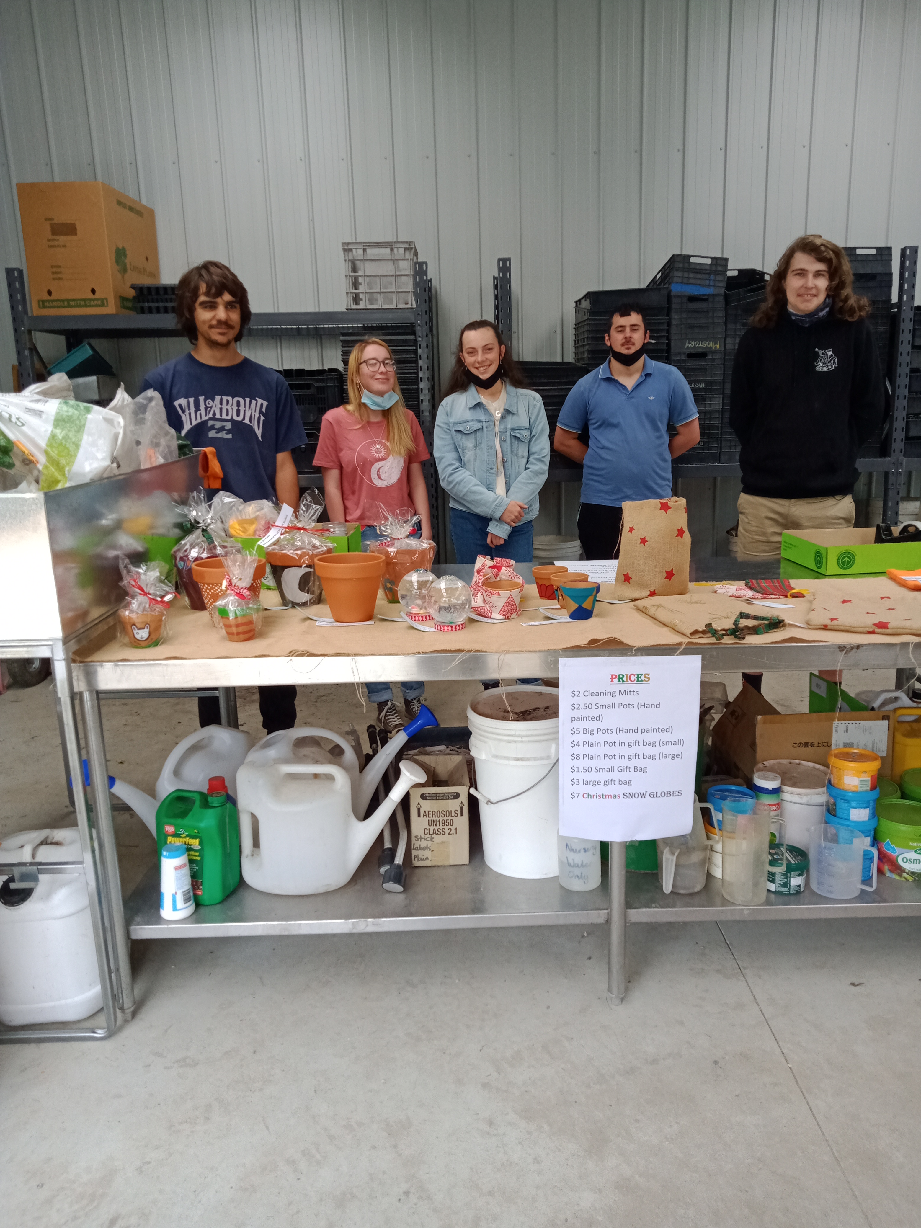 Students at stall