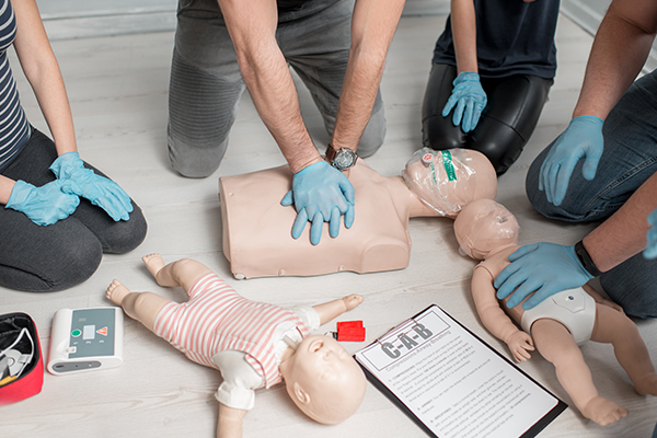 Students practicing CPR